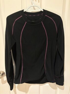 Thermal Long Sleeve Top with Pink Stitching - Women